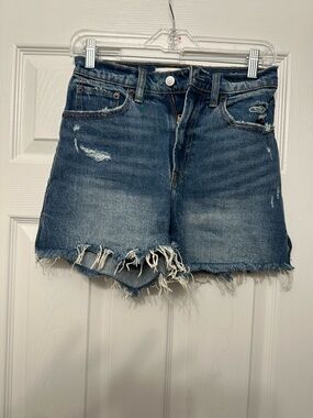 Abercrombie & Fitch The 4" Mom Short High Rise Denim Jean Curve Love Size 0/25